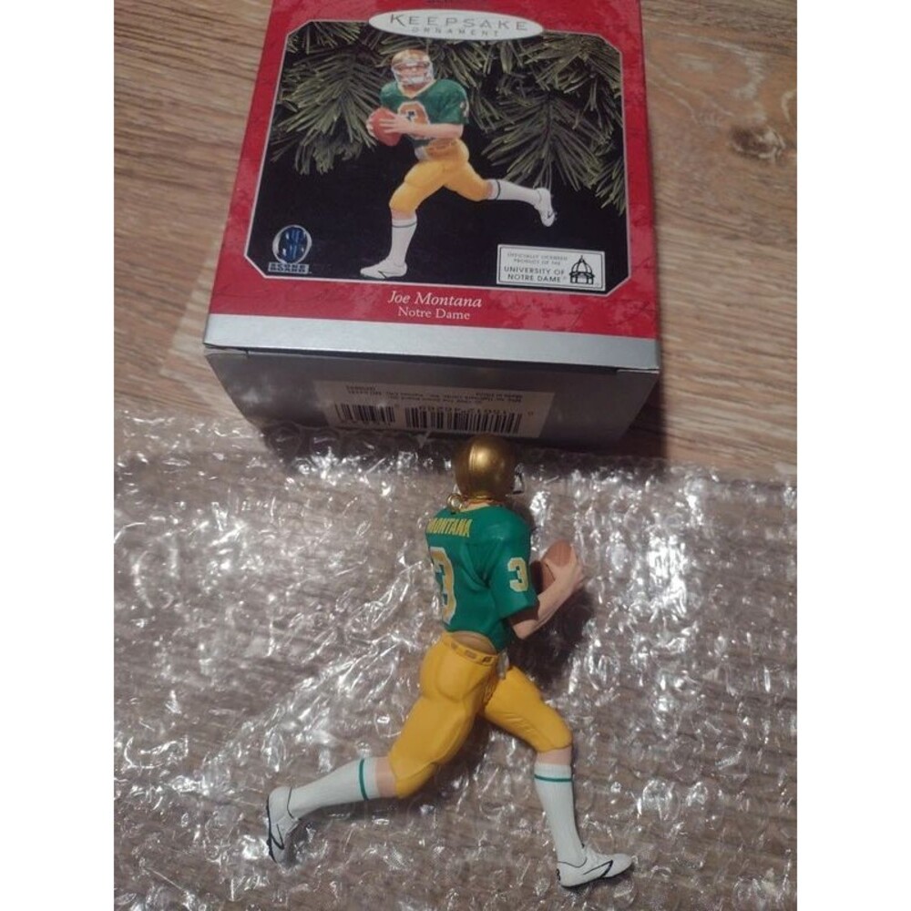 Vintage Hallmark Keepsake Joe Montana Notre Dame football holiday ornament